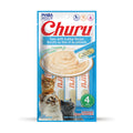 Envase INABA Churu para gatos sabor atún con ostión, pack de 4 tubos