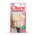 Envase INABA Churu para gatos sabor atún con salmón, pack de 4 tubos