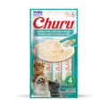 Envase INABA Churu para gatos sabor pollo con cangrejo, pack de 4 tubos